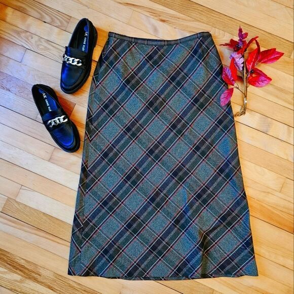 Vintage JM Collection Plaid Maxi Skirt - Picture 1 of 9